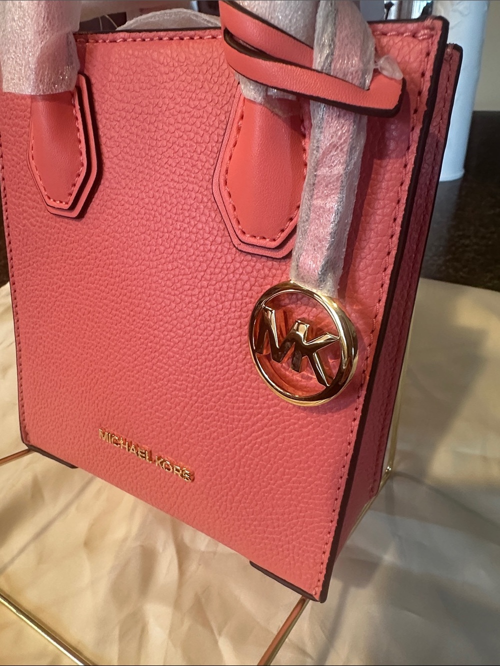 Michael Kors Mercer XS Shopper Tote-Grapefruit (Pink) - Picture 4 of 10